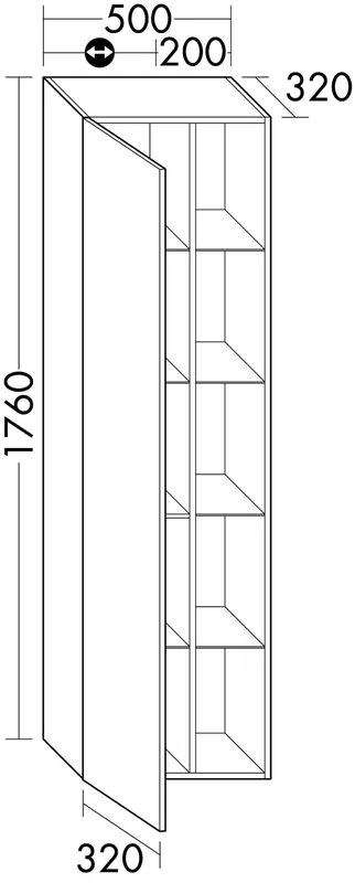 sanibel-Hochschrank 2.0 FLEX HSER050L links 500x1760mm Eiche Caramel