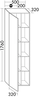sanibel-Hochschrank 2.0 FLEX HSER050L links 500x1760mm Eiche Caramel