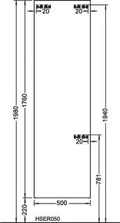 sanibel-Hochschrank 2.0 FLEX HSER050L links 500x1760mm Eiche Caramel – Bild 2