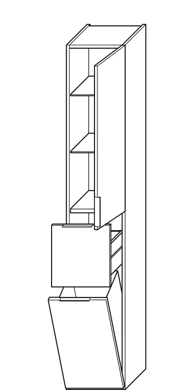 sanibel-Hochschrank 2.0 FLEX HSKV035R rechts 350x1760mm Eiche Caramel