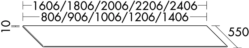 sanibel-Konsole FLEX PLUS WPDF180 Lack 1806x550x10mm Dunkelgrau Matt