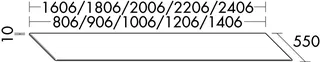 sanibel-Konsole FLEXPLUS WPDF080 Melamin 806x550x10mm Weiß Matt