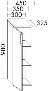 sanibel-Mittelschrank 2.0 FLEX UHZG045L links 450x980mm Eiche Caramel