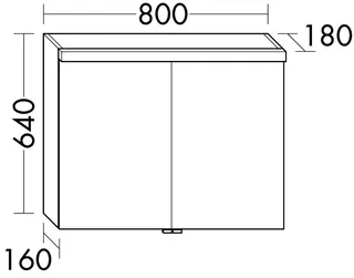 sanibel-Spiegelschrank 2.0 FLEX SPFP080 LED 800x640mmx180mm Eiche Caramel