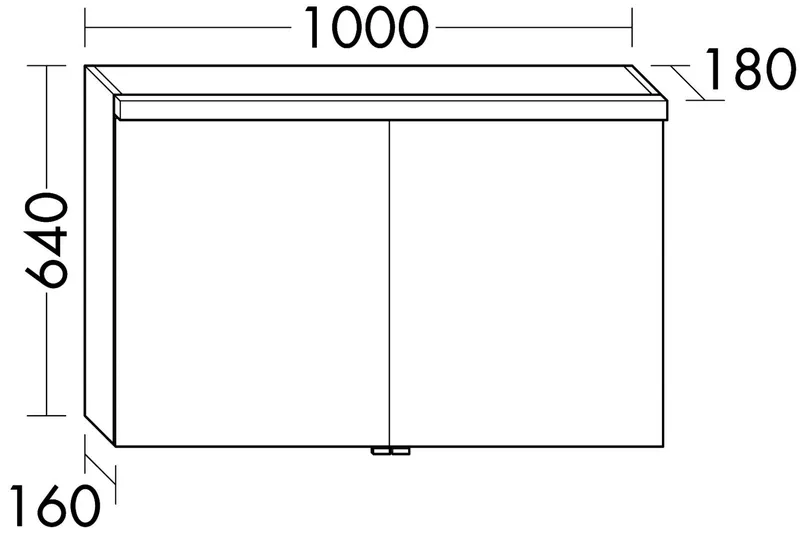sanibel-Spiegelschrank 2.0 FLEX SPFP100 LED 1000x640mmx180mm Eiche Caramel