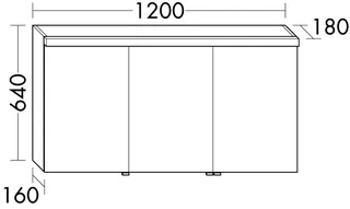 sanibel-Spiegelschrank 2.0 FLEX SPFP120R LED 1200x640mmx180mm Eiche Caramel