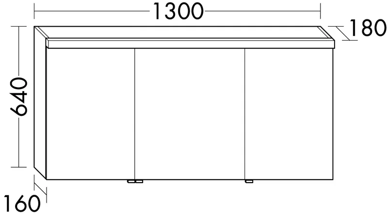 sanibel-Spiegelschrank 2.0 FLEX SPFP130L LED 1300x640mmx180mm Eiche Caramel