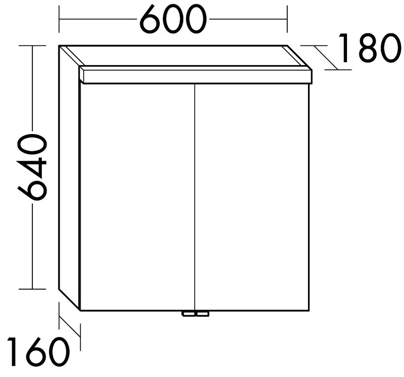 sanibel-Spiegelschrank 2.0 FLEX SPGJ060 LED-Waschtisch 600x640mmx180mm Eiche Caramel