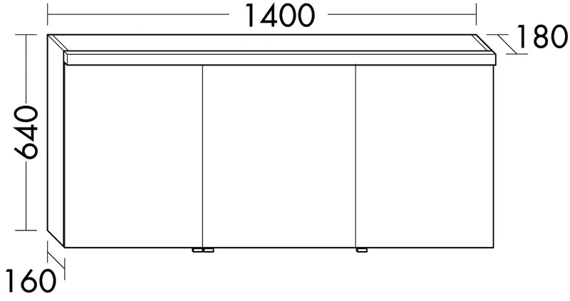 sanibel-Spiegelschrank 2.0 FLEX SPGJ140L LED-Waschtisch 1400x640mmx180mm Eiche Caramel