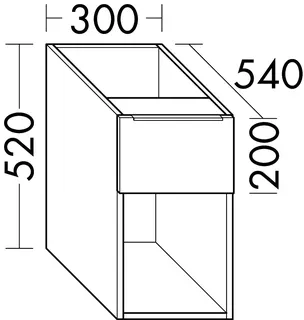 sanibel-Unterschrank 2.0 FLEX WVII030 zu Konsole 300x520x540mm Eiche Caramel