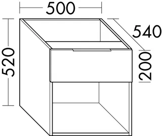 sanibel-Unterschrank 2.0 FLEX WVII050 zu Konsole 500x520x540mm Eiche Caramel