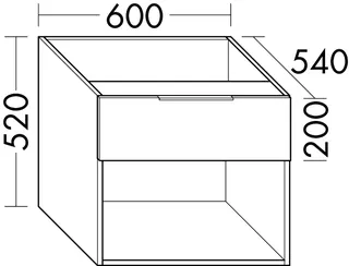 sanibel-Unterschrank 2.0 FLEX WVII060 zu Konsole 600x520x540mm Eiche Caramel