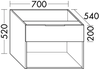 sanibel-Unterschrank 2.0 FLEX WVII070 zu Konsole 700x520x540mm Eiche Caramel