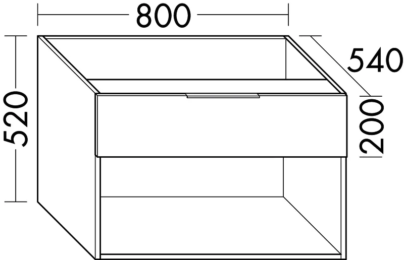 sanibel-Unterschrank 2.0 FLEX WVII080 zu Konsole 800x520x540mm Eiche Caramel