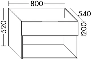 sanibel-Unterschrank 2.0 FLEX WVII080 zu Konsole 800x520x540mm Eiche Caramel