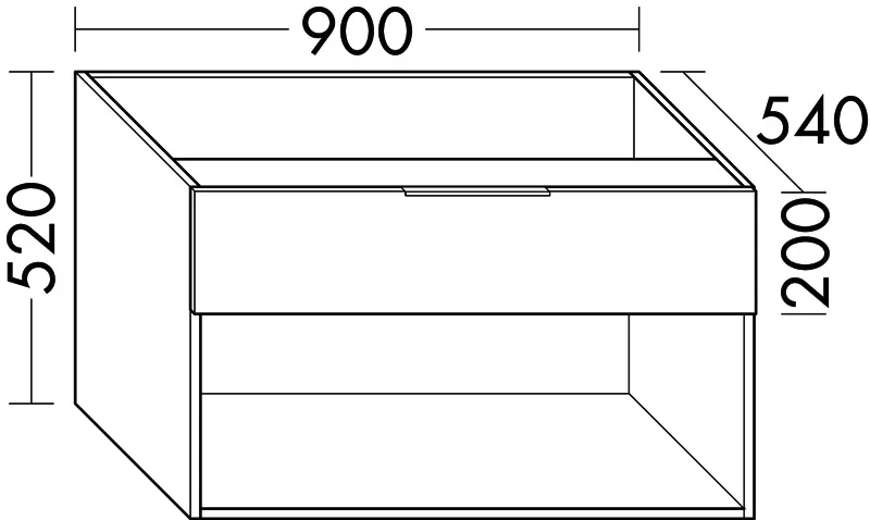 sanibel-Unterschrank 2.0 FLEX WVII090 zu Konsole 900x520x540mm Eiche Caramel