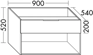 sanibel-Unterschrank 2.0 FLEX WVII090 zu Konsole 900x520x540mm Eiche Caramel