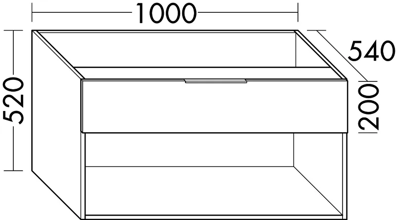 sanibel-Unterschrank 2.0 FLEX WVII100 zu Konsole 1000x520x540mm Eiche Caramel