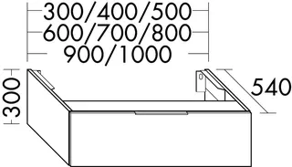 sanibel-Unterschrank 2.0 FLEX WVXX050 zu Konsole 500x300x540mm Eiche Caramel