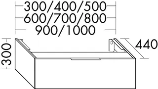 sanibel-Unterschrank 2.0 FLEX WXBI060 zu Konsole 600x300x440mm Eiche Caramel