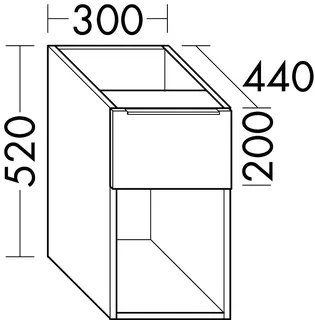 sanibel-Unterschrank 2.0 FLEX WXBJ100 zu Konsole 1000x520x440mm Eiche Caramel