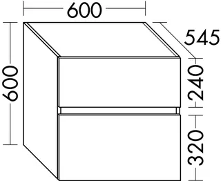 sanibel-Unterschrank FLEX PLUS WYBQ060 z Konsole 600x600x545mm Salbeigrau Lack