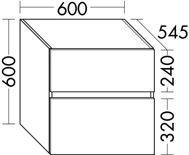 sanibel-Unterschrank FLEX PLUS WYBQ060 z Konsole 600x600x545mm Weiß Matt Lack