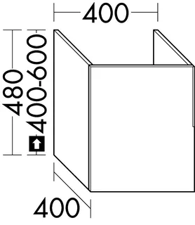 sanibel-Waschtisch-Unterbau 2.0 FLEX WSAA040L bis 400mm breit 1 Tür links Sonderanf.