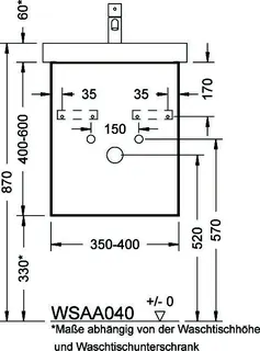 sanibel-Waschtisch-Unterbau 2.0 FLEX WSAA040R bis 400mm breit 1 Tür rechts Sonderanf. – Bild 2