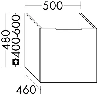sanibel-Waschtisch-Unterbau 2.0 FLEX WSBA050 bis 500mm breit 1 Auszug Sonderanfert.