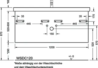 sanibel-Waschtisch-Unterbau 2.0 FLEX WSDC120 bis 1200mm 2 Schubl/2 Auszüge Sonderanf. – Bild 2