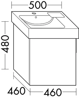 sanibel-Waschtisch-Unterbau 2.0 FLEX WULV046L 460mm breit Tür links Eiche Caramel
