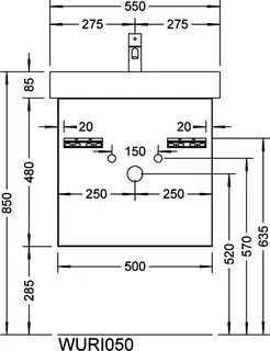 sanibel-Waschtisch-Unterbau 2.0 FLEX WURI050L 500mm breit Tür links Eiche Caramel – Bild 2