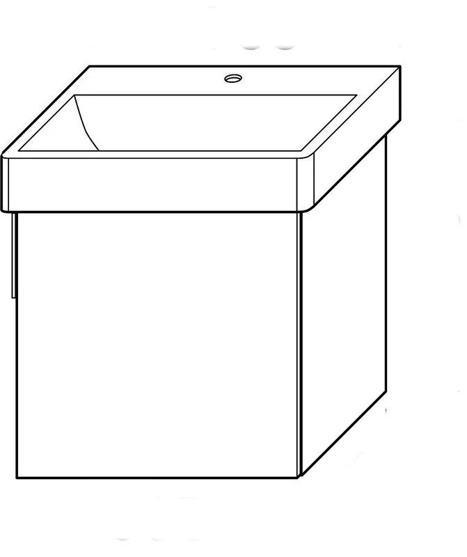 sanibel-Waschtisch-Unterbau 2.0 FLEX WURI050R 500mm breit Tür rechts Eiche Caramel