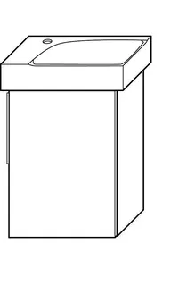sanibel-Waschtisch-Unterbau 2.0 FLEX WUVE035R 350mm breit Tür rechts Eiche Caramel