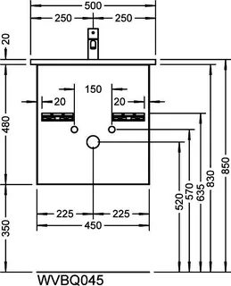 sanibel-Waschtisch-Unterbau 2.0 FLEX WVBQ045L 470mm breit Tür links Eiche Caramel – Bild 2