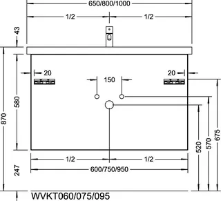 sanibel-Waschtisch-Unterbau 2.0 FLEX WVKT060 600mm breit Schubl/Auszug Eiche Caramel – Bild 2