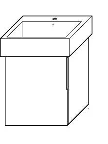 sanibel-Waschtisch-Unterbau 2.0 FLEX WVLC045L 450mm breit Tür links Eiche Caramel