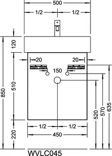 sanibel-Waschtisch-Unterbau 2.0 FLEX WVLC045R 450mm breit Tür rechts Eiche Caramel – Bild 2
