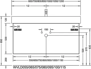 sanibel-Waschtisch-Unterbau 2.0 FLEX WVLD115 1150mm breit Schubl/Auszug Eiche Caramel – Bild 2