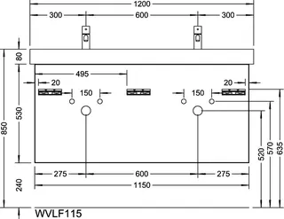sanibel-Waschtisch-Unterbau 2.0 FLEX WVLF115 1150mm 2 Schubl/2 Auszüge Eiche Caramel – Bild 2