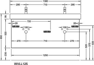 sanibel-Waschtisch-Unterbau 2.0 FLEX WVLL125 1250mm 2 Schubl/2 Auszüge Eiche Caramel – Bild 2
