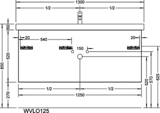 sanibel-Waschtisch-Unterbau 2.0 FLEX WVLO125 1250mm 2 Schubl/2 Auszüge Eiche Caramel – Bild 2