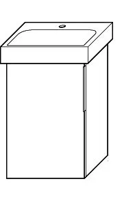 sanibel-Waschtisch-Unterbau 2.0 FLEX WVLY040L 400mm breit Tür links Eiche Caramel