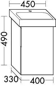sanibel-Waschtisch-Unterbau 2.0 FLEX WVLY040R 400mm breit Tür rechts Eiche Caramel