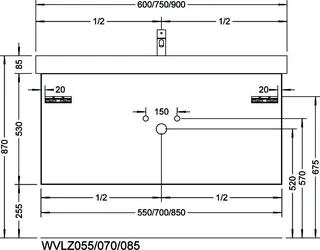 sanibel-Waschtisch-Unterbau 2.0 FLEX WVLZ070 700mm breit Schubl/Auszug Eiche Caramel – Bild 2