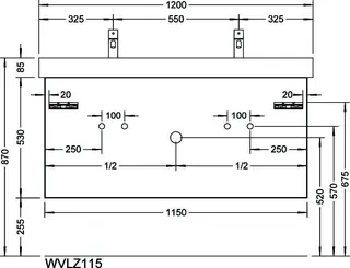 sanibel-Waschtisch-Unterbau 2.0 FLEX WVLZ115 1150mm breit Schubl/Auszug Eiche Caramel – Bild 2