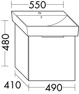 sanibel-Waschtisch-Unterbau 2.0 FLEX WVNS049 490mm breit 1 Auszug Eiche Caramel