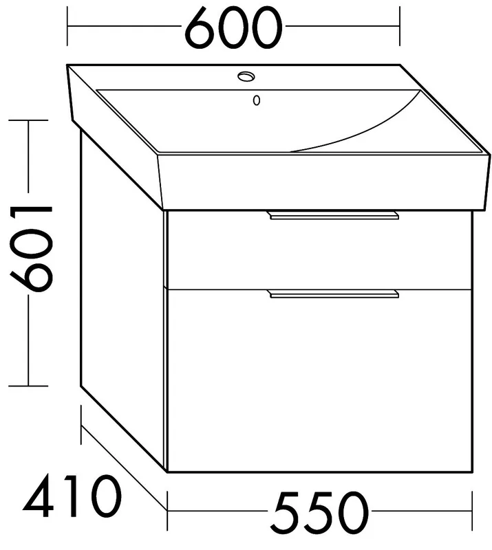 sanibel-Waschtisch-Unterbau 2.0 FLEX WVXY055 550mm breit Schubl/Auszug Eiche Caramel