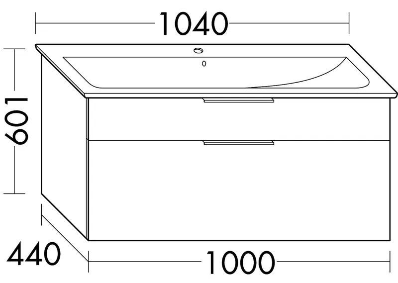sanibel-Waschtisch-Unterbau 2.0 FLEX WVXY100 1000mm breit Schubl/Auszug Eiche Caramel